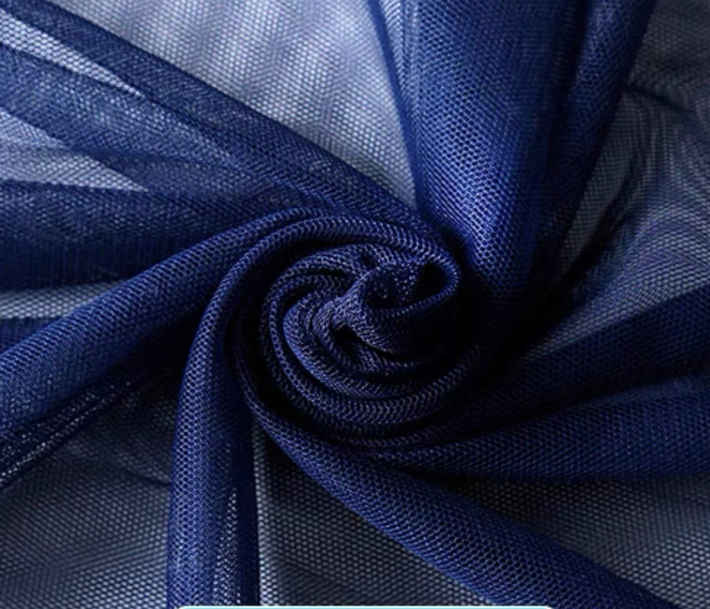 Navy blue tulle fabric per meter