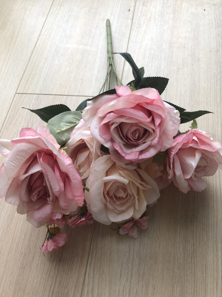 Mixed pastel pink Roses Artificial Flower with filler