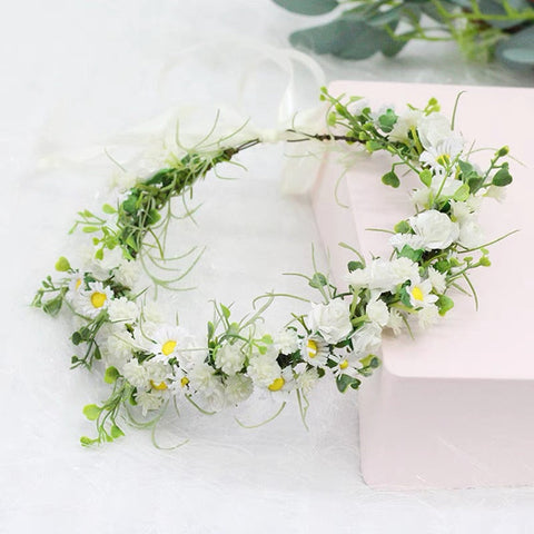 Daisy Head piece for bride hairband ranunculus head band