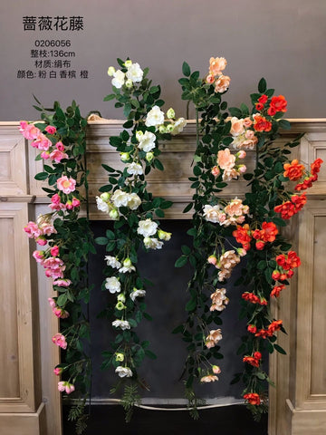 Orange rose Greenery Garland hanging