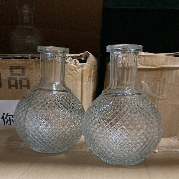 Medium Globe Crystal vintage Bud vase 6”H wedding centerpiece