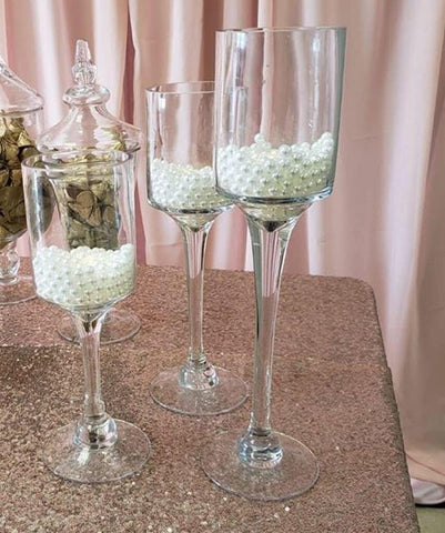 Monet Candleholder set of 3 glass vase wedding centerpiece