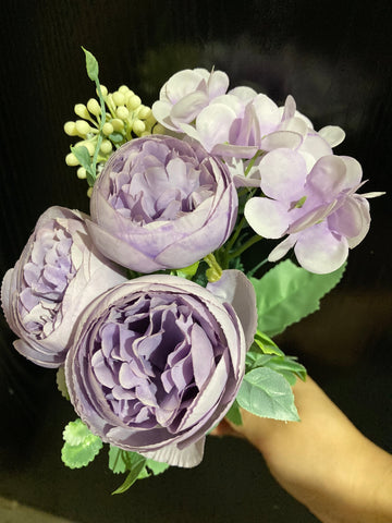 Mini bunch lilac Artificial Flower Austin rose