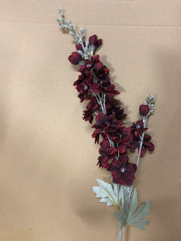 Burgundy Artificial Silk flower Delphinium