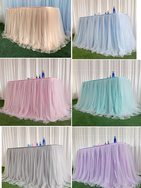 Tablecloth table skirt white polyester per meter long