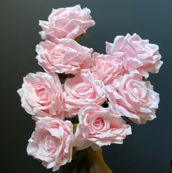 Artificial Flower Rose Bunch 9 head Pink