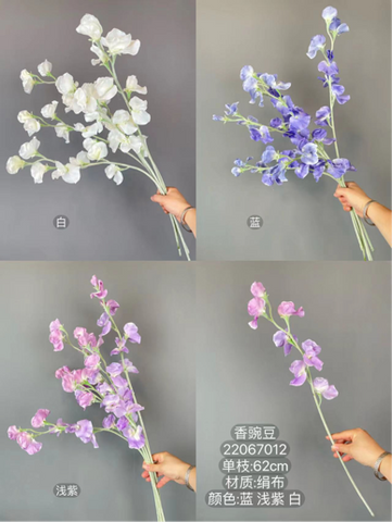 Purple Sweet Pea, Artificial Sweet Pea, Small Fake Flowers, Lilac Flowers,  Sweet Pea Flower, Silk Sweet Pea, Sweet Pea Decorations 