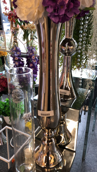 Champagne Gold 30" Reversible Tall Vase MV493 Slim - Richview Glass Wedding Supplies