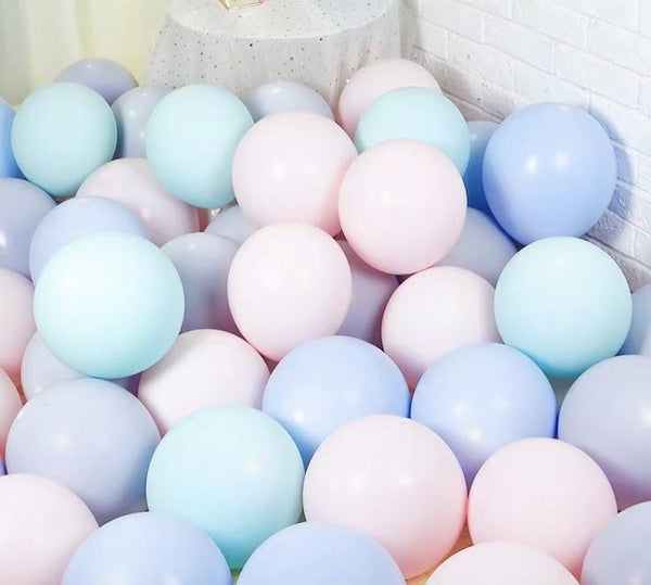 Mint blue pink purple 100 pcs Mix Pastel color double layer balloon baby shower