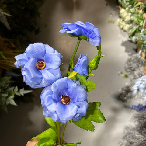 Blue Butterfly Ranunculus flower filler Artificial flowers