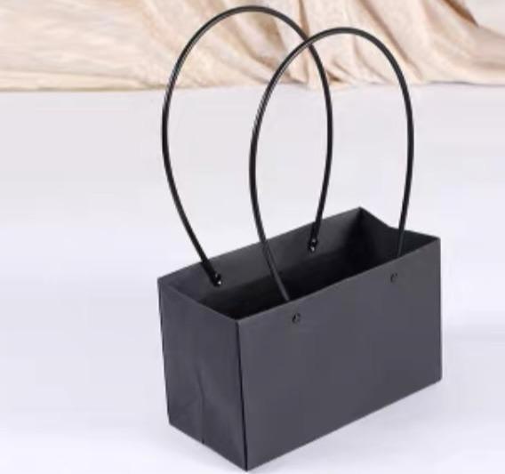 Long Bag/box with handle black 8”x5”x8”h