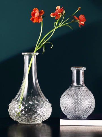Small Globe Crystal vintage Bud vase 4.6”H wedding centerpiece