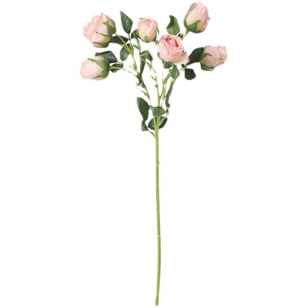 Dried Rose feel Artificial Single Stem Rose (White)-MOI2
