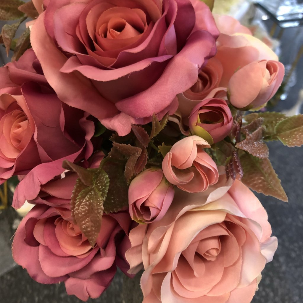 New fall color mixed pink Roses Artificial Flower R147
