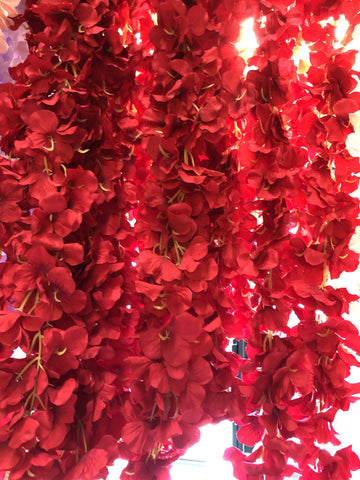 Red Artificial Hydrangea Flower Garland