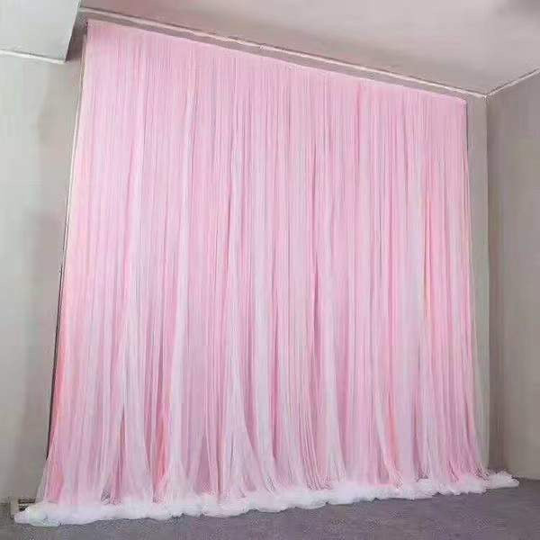 Pink Sheer chiffon fabric backdrop Panel 9.8 feetx9.8feet