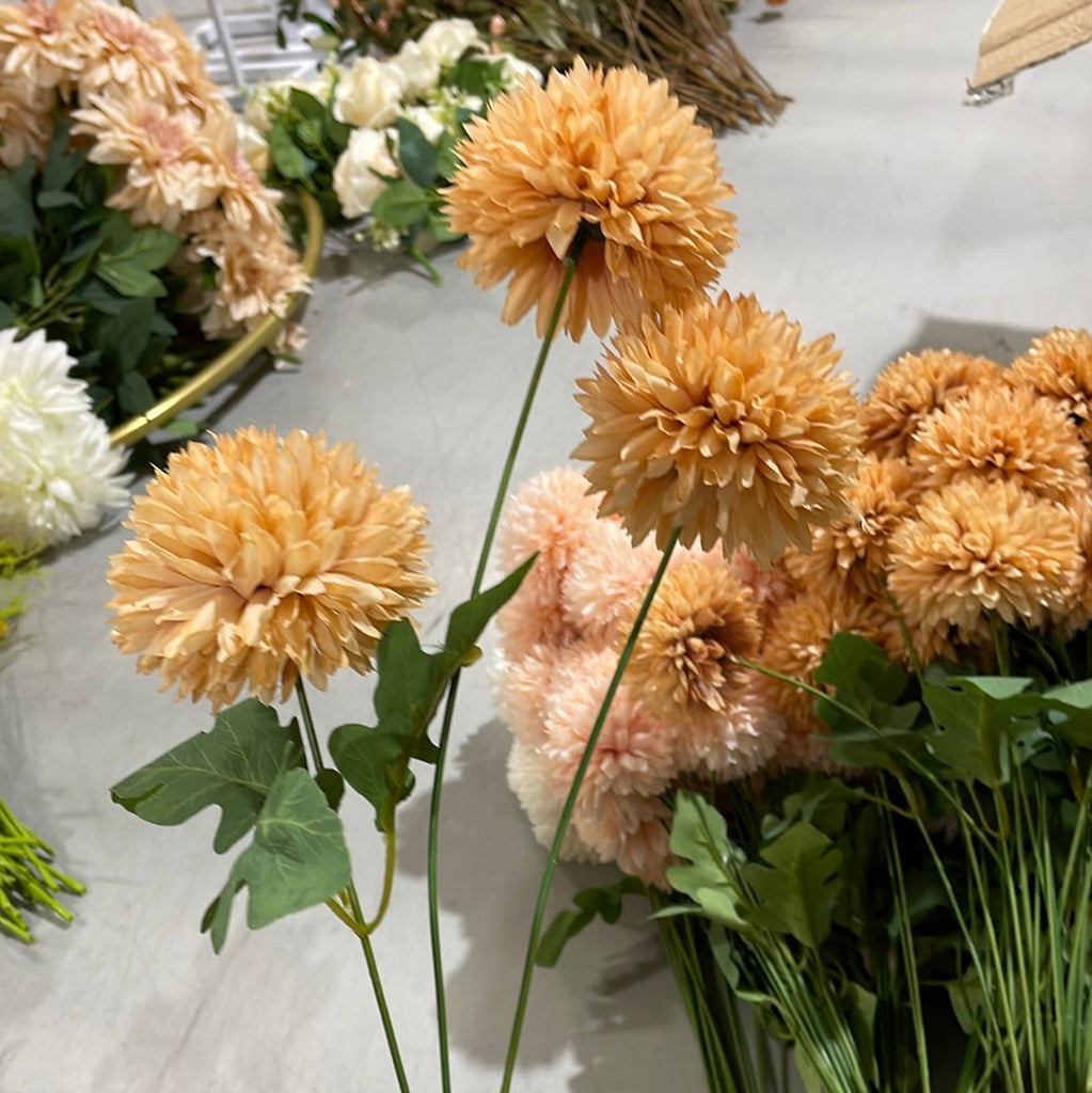 New orange Brown Pom Artificial Filler Flower