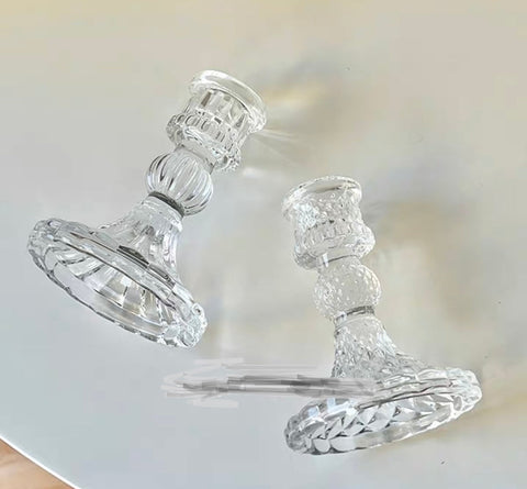 New 4"H Glass CANDLEHOLDER GLASS VASE candle holder for taper candles