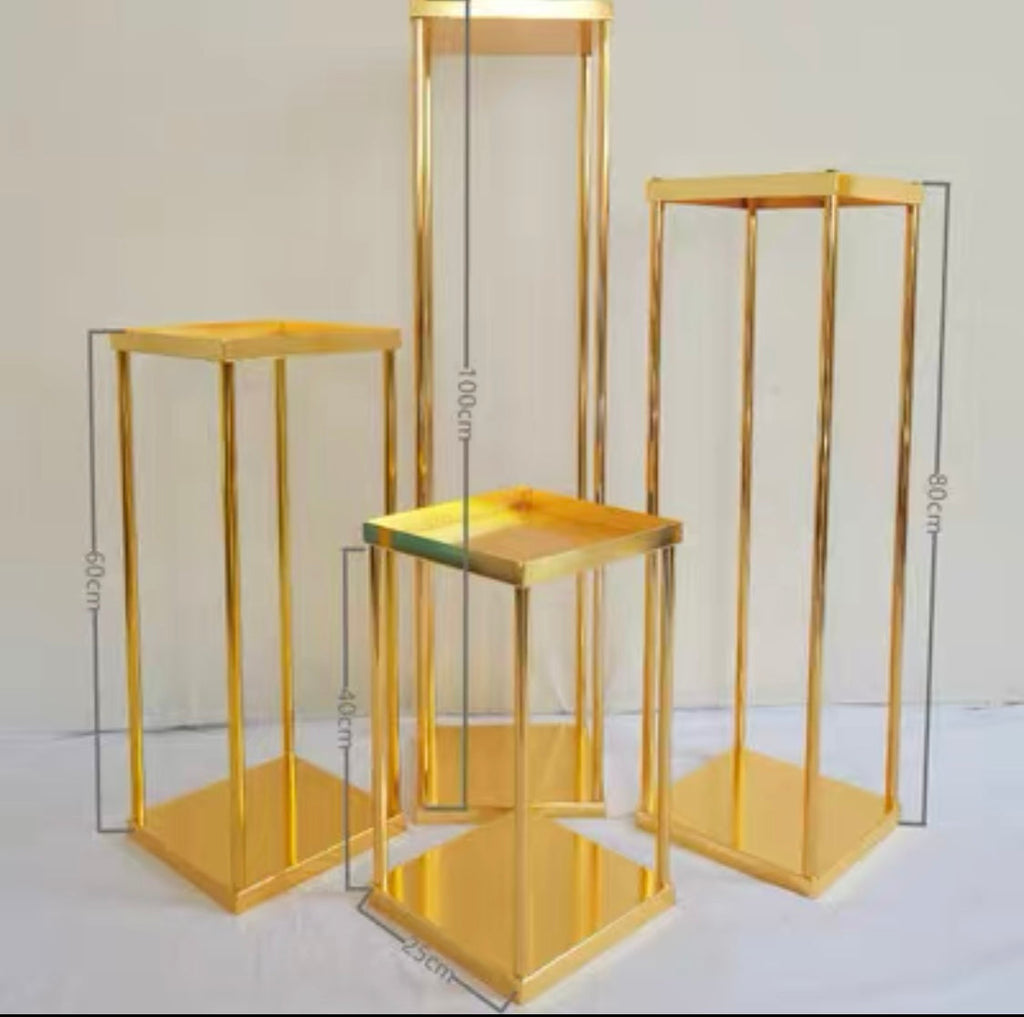 Gold chrome gold Modern Rectangular Stand Metal With surface
