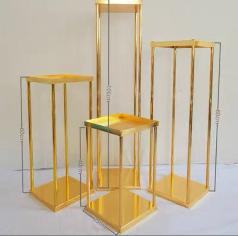 Gold chrome gold Modern Rectangular Stand Metal With surface