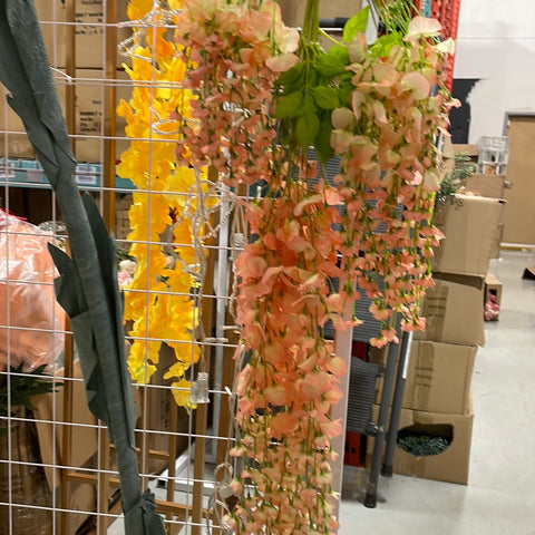 Artificial flower Hanging wisteria orange