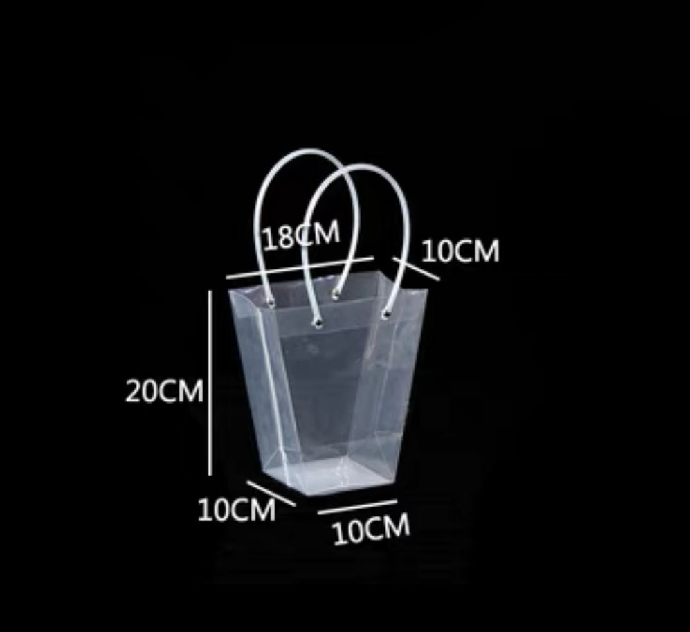 8” Clear plastic T-shaped bag T2