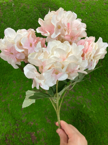 MINI Hydrangea Bunch 6 head silk pink