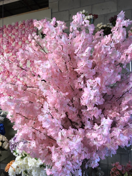 2 meter Tall Faux Cherry Blossom Tree (wide) with artificial flower pink - Richview Glass Wedding Supplies