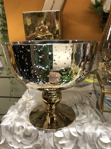 Gold Bowl Glass Bowl Vase 8.3”x7”H bowl Vase