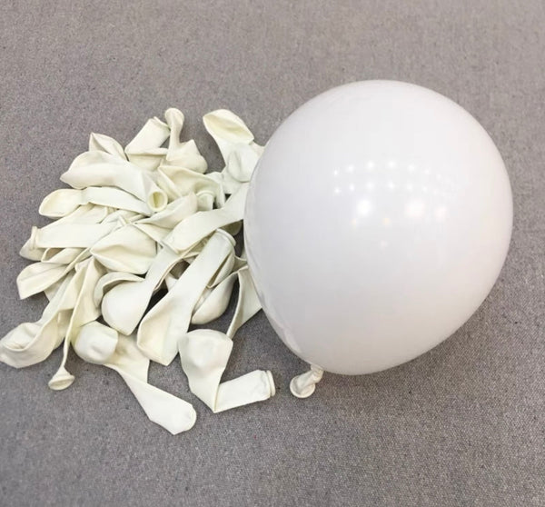 50 pcs White 5” single layer balloon baby shower