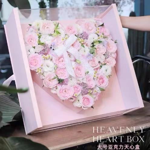 Extra large pink acrylic cardboard flower box
