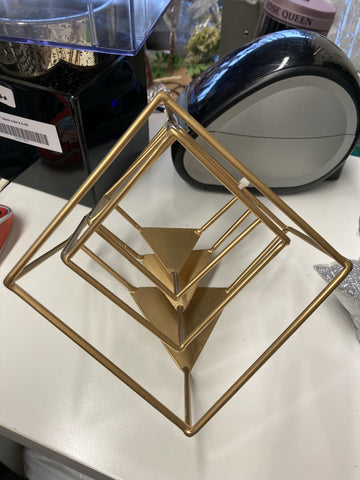 Cube Stand Gold set of 3 Geometric 5” 3.5” and 3”