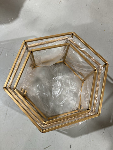 Hexagon Stand Metal Gold Geometrics
