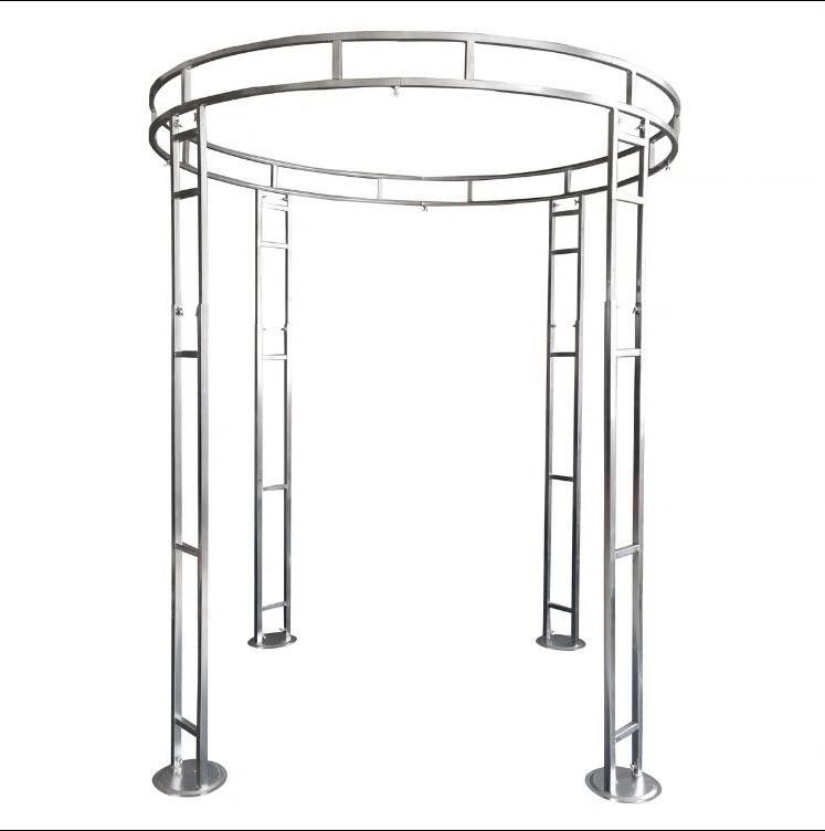 Silver Metal mandap canopy chuppah adjustable stand 6.5’Dx6-9’H