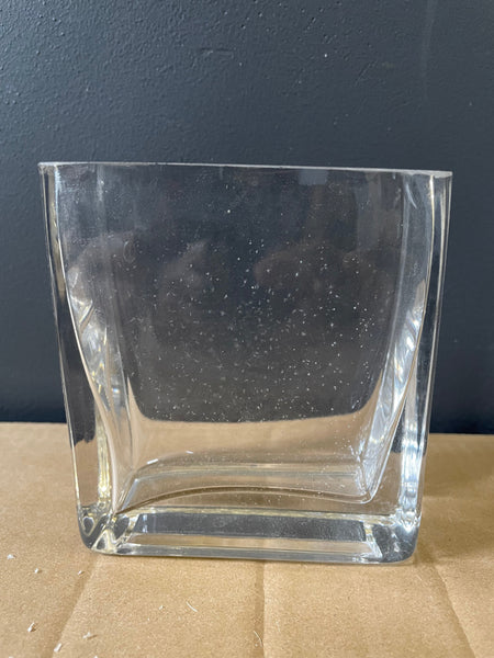 2"x4"x4"Thin Screen Cube Vase Clear Glass wedding centerpiece Hand Made