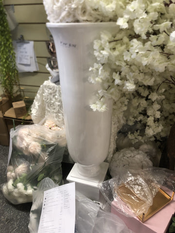 Tall White Urn