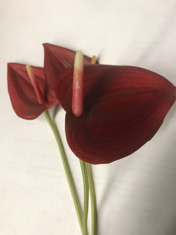 Red Anthurium Laceleaf Tropical Artificial Real Touch flower