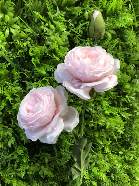 2+1 head Pink Puffy Rose Spray artificial flower - Richview Glass Wedding Supplies