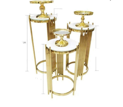 Side table Cake Stand Metal Gold (set of 3)Plinth