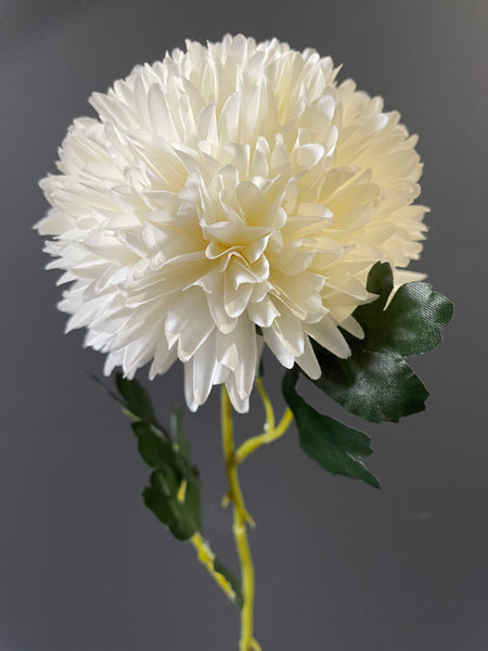 Big White/cream Pom Artificial Filler Flower