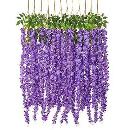 Purple hanging wisteria FLOWER LONG GARLAND WISTERIA