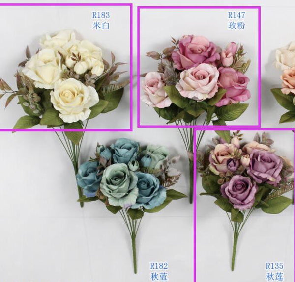 New fall color mixed pink Roses Artificial Flower R147
