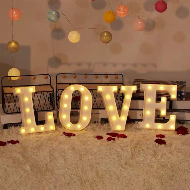 Warm White LED Standing Sign LOVE