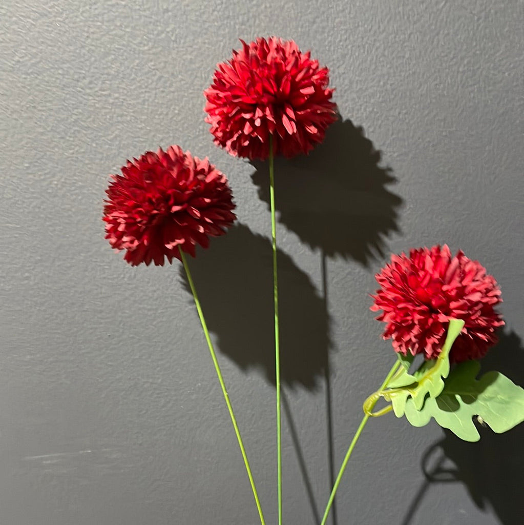 New dark red Pom Artificial Filler Flower