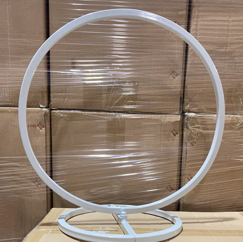 Metal Modern White Stand 16” Diameter Hoop Ring