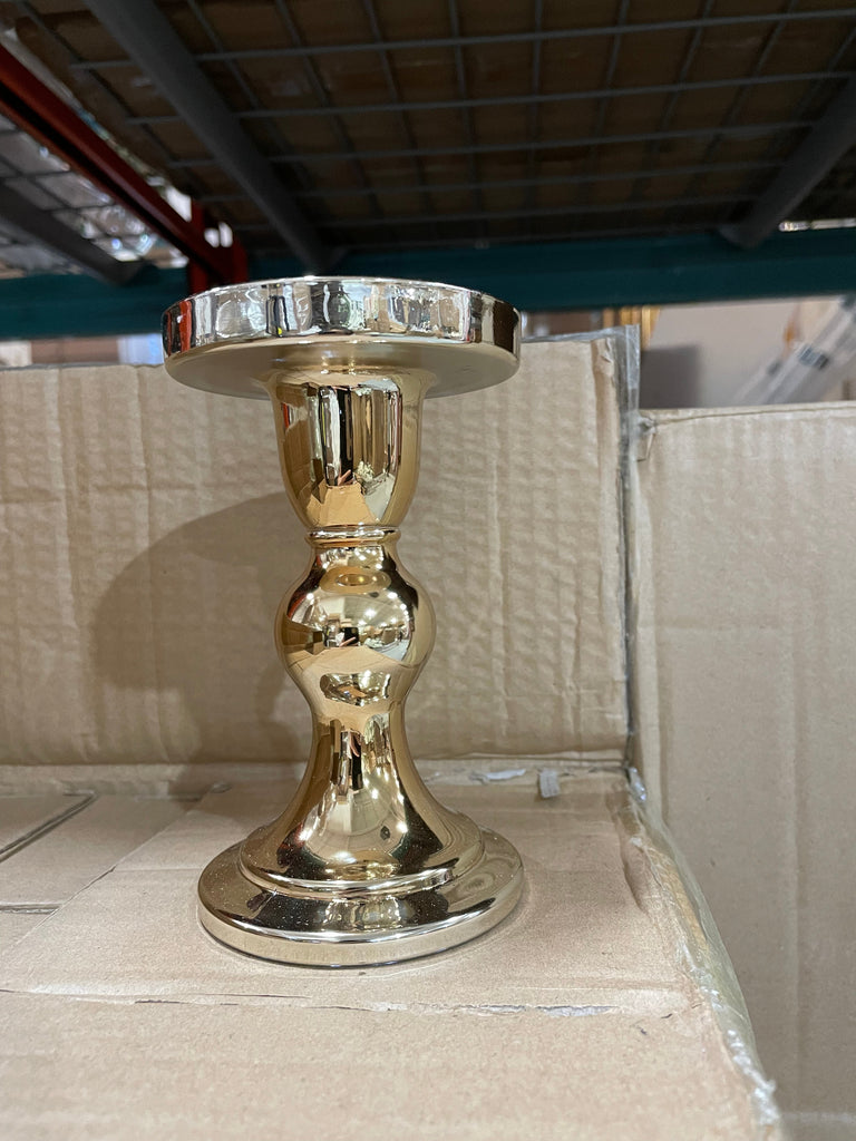 New Gold Glass CANDLEHOLDER GLASS VASE 5.3x3”
