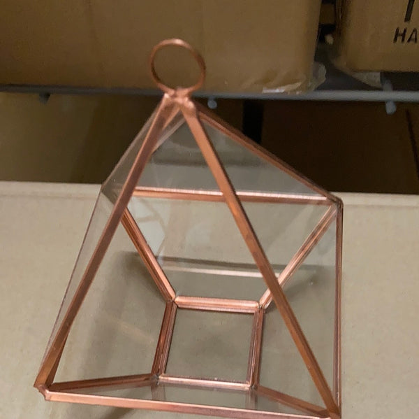 Small Rose Gold 5.5” Glass pyramid triangle