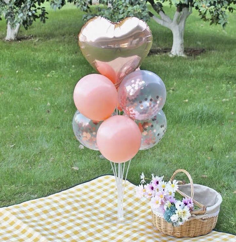 Standing Birthday balloon set champagne color