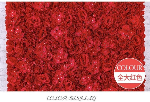 Backdrop Panel Roses Hydrangea Red mat Artificial Flower Wall