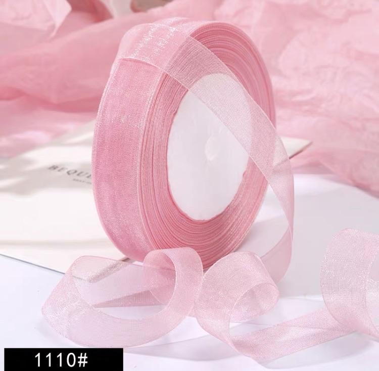 Lavender blush Sheer Ribbon roll 3/4" /2cm wide 45 meter roll